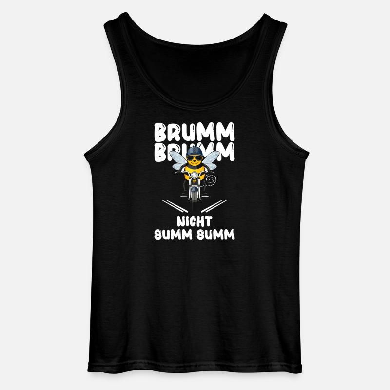 Bee Motorcycle Buzz Buzz Not Buzz Buzz White - Gildan Men’s Tank Top - black