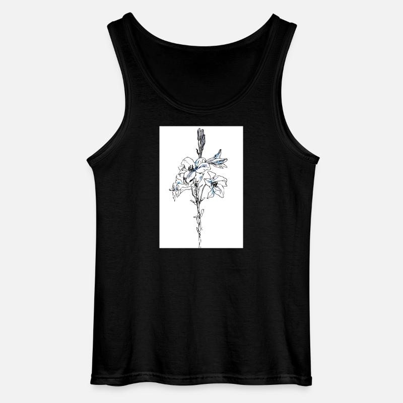 Blå liljer - Gildan tanktop til mænd - sort