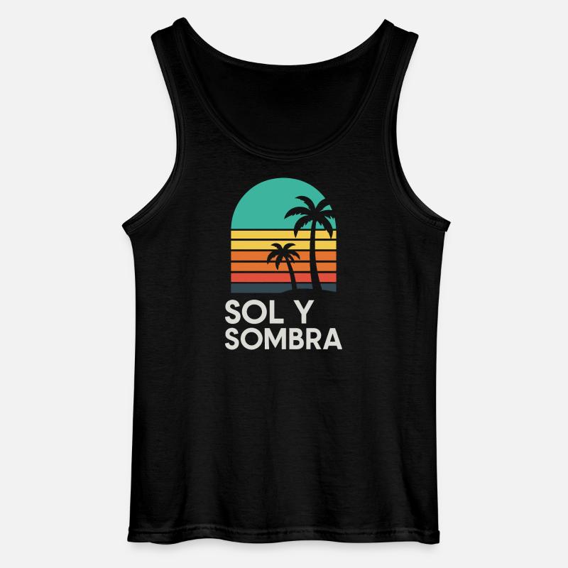 Boden und Schatten Sunset Palm - Gildan Männer Tank Top - Schwarz
