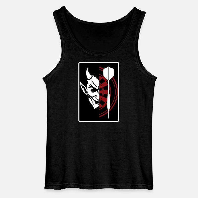 Darts, Bullseye, Dartboard and devil. - Gildan Männer Tank Top - Schwarz