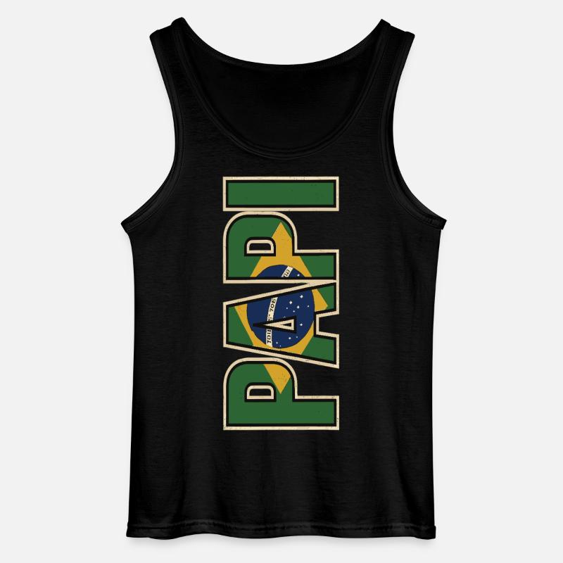 PAPI Brasil – Retro Style mit Flaggen - Gildan Männer Tank Top - Schwarz