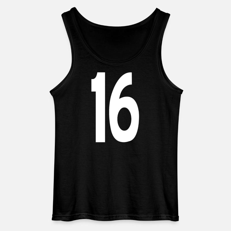 16 Sechzehn - Gildan Männer Tank Top - Schwarz
