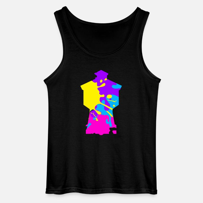 Wasserturm Langeoog bunt - Gildan Männer Tank Top - Schwarz