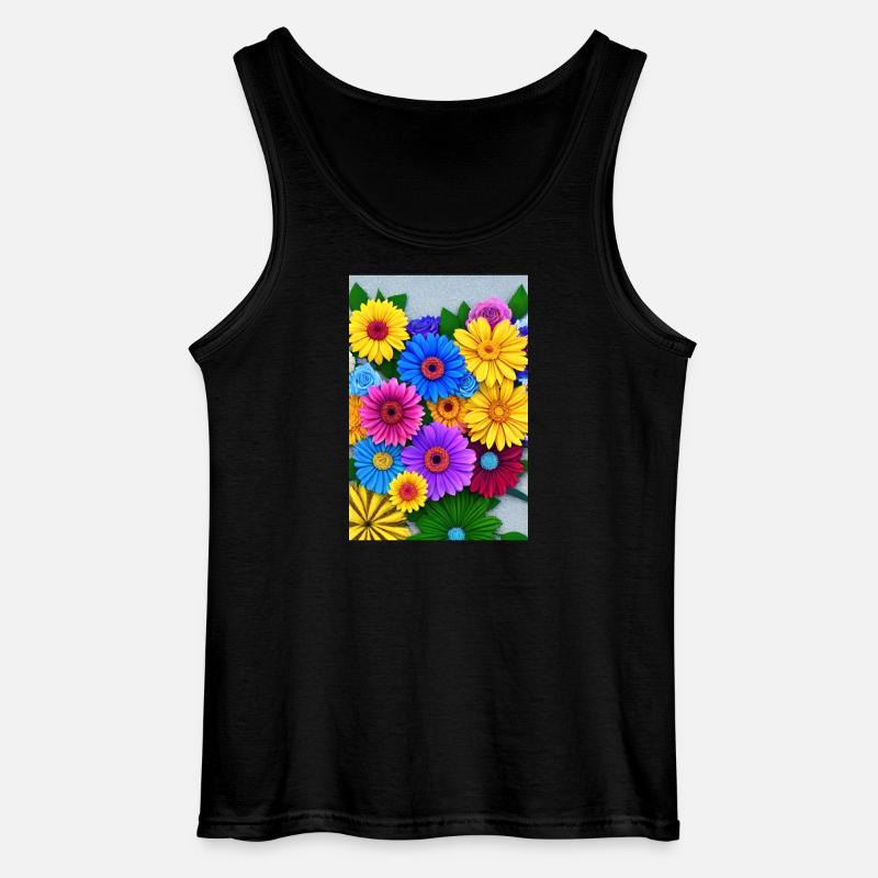 Multi Blumen - Gildan Männer Tank Top - Schwarz
