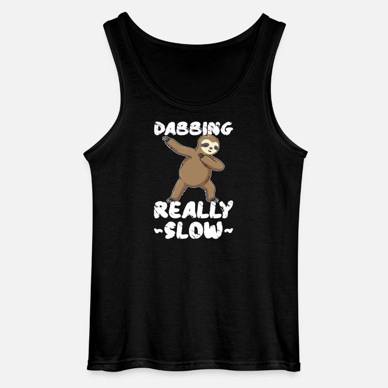 Dabbing Really Slow Sloth - Gildan Men’s Tank Top - black