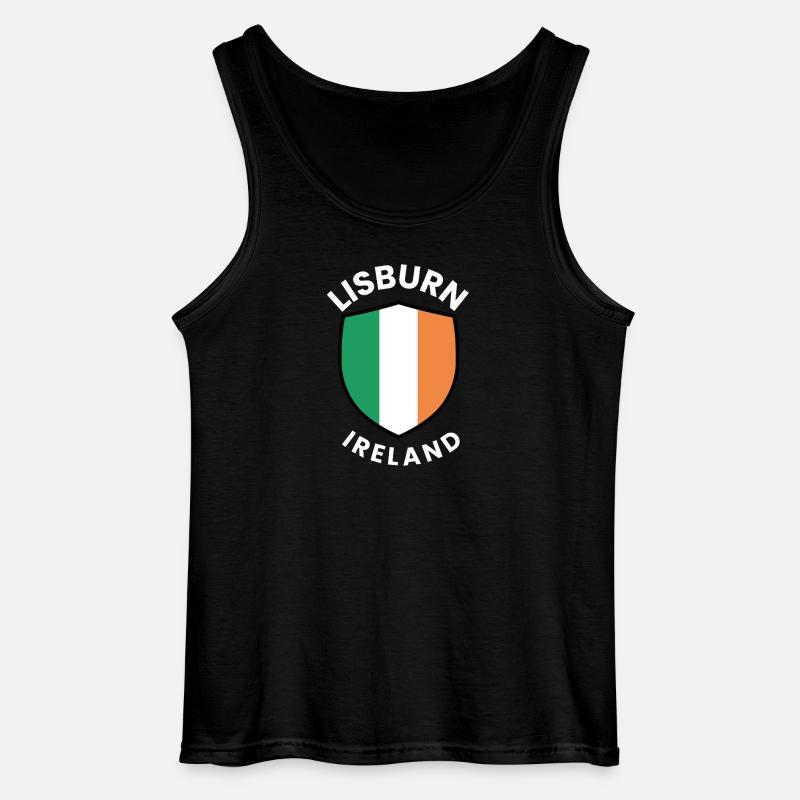 Lisburn Shield Irish Flag Tee - Gildan Männer Tank Top - Schwarz