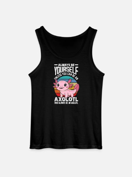 Cute Axolotl Kawaii Axolotl Lover - Gildan Men’s Tank Top - black