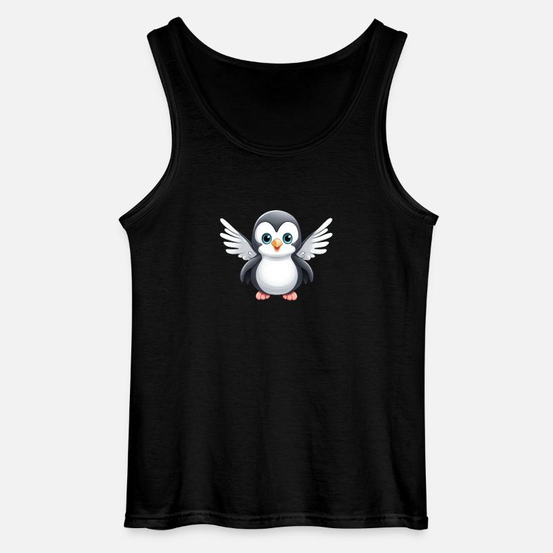 Süßer Pinguin Engel - Gildan Männer Tank Top - Schwarz