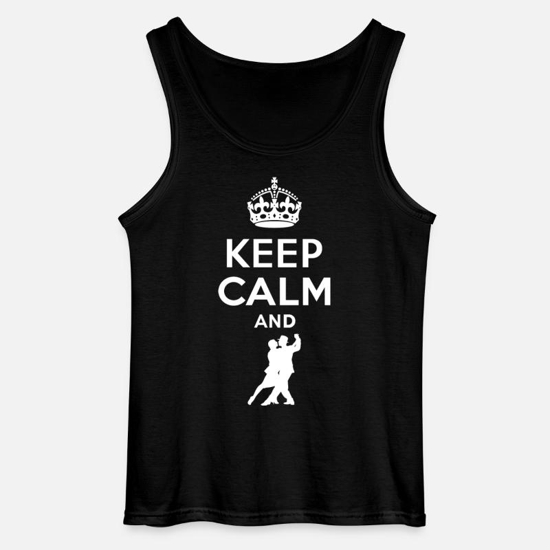 Keep calm - dance Tango - Gildan Men’s Tank Top - black