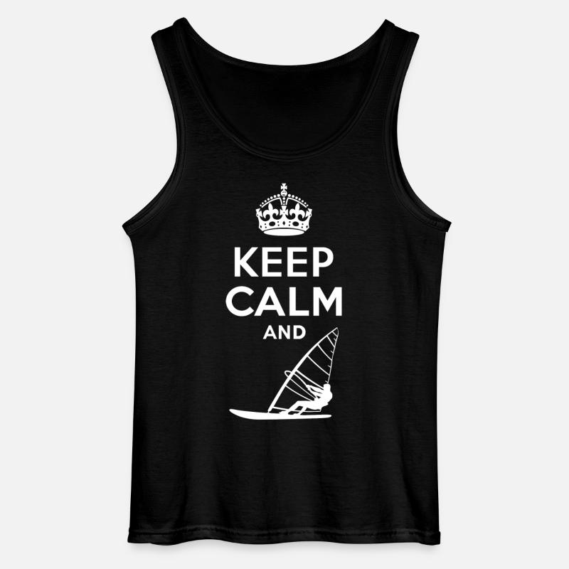 Keep Calm - Windsurfen - Gildan Männer Tank Top - Schwarz