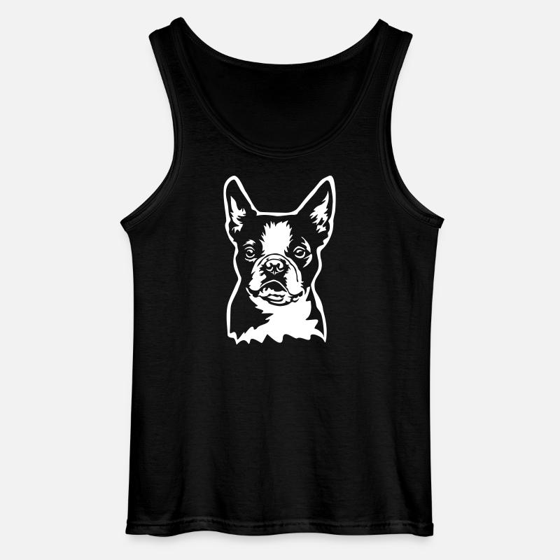 Boston Terrier Kopf "Black Edition" - Gildan Männer Tank Top - Schwarz