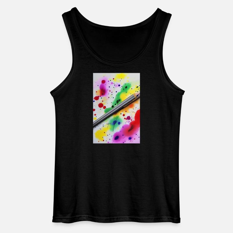 Farbspritzer - Gildan Männer Tank Top - Schwarz