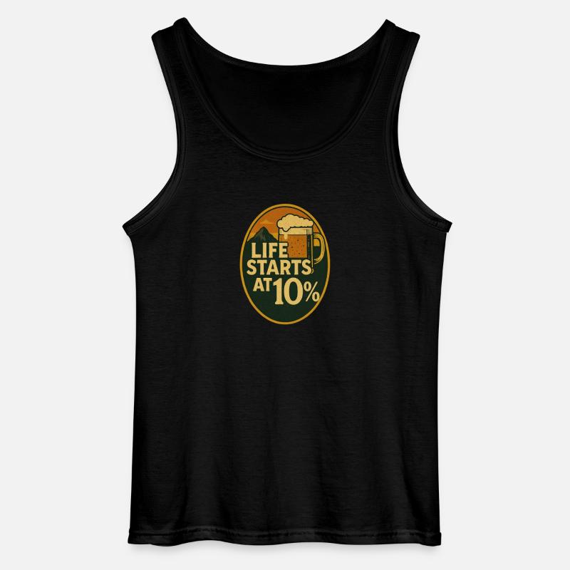 Das Leben beginnt bei 10% - Gildan Männer Tank Top - Schwarz