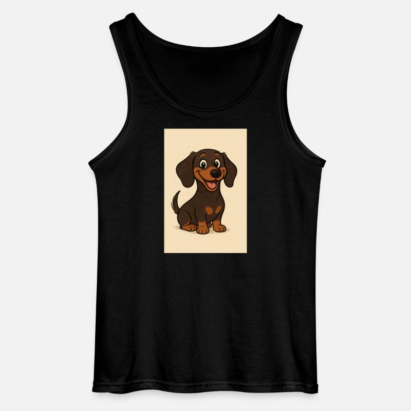 Glücklicher Dackel - Gildan Männer Tank Top - Schwarz