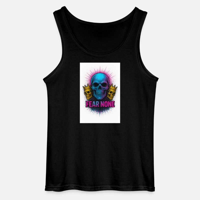 Kühner Schädel mit Kronen Tintendesign - Gildan Männer Tank Top - Schwarz