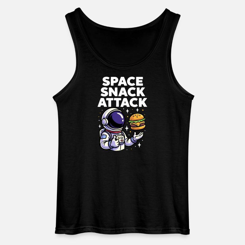 Astronaut Burger Space Snack Attack - Gildan Männer Tank Top - Schwarz