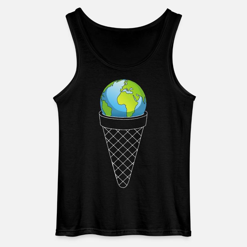 Planet Erde und Eiscreme - Gildan Männer Tank Top - Schwarz