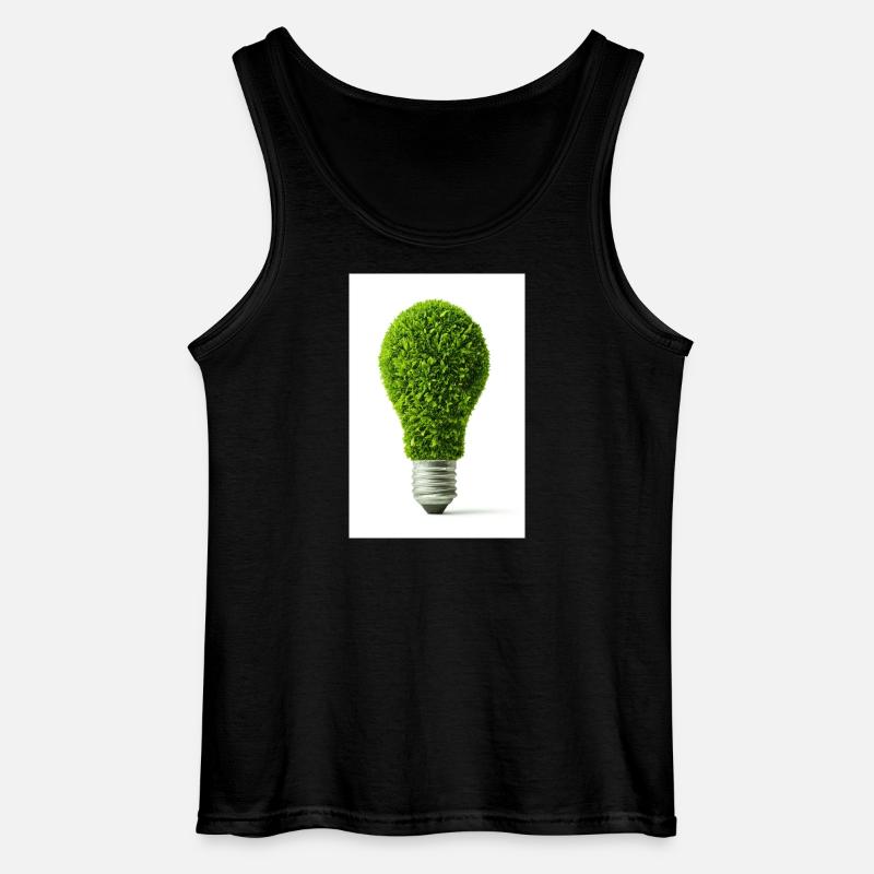 Leafy Glow Glühbirne Design - Gildan Männer Tank Top - Schwarz