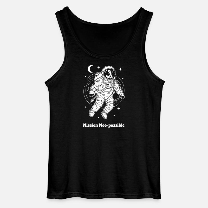 Kuh Astronaut Mission Moo-possible - Gildan Männer Tank Top - Schwarz