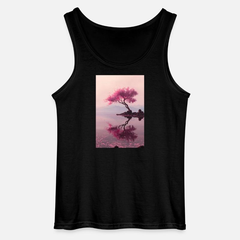 Blush Blossom Shore Reflections - Gildan Männer Tank Top - Schwarz