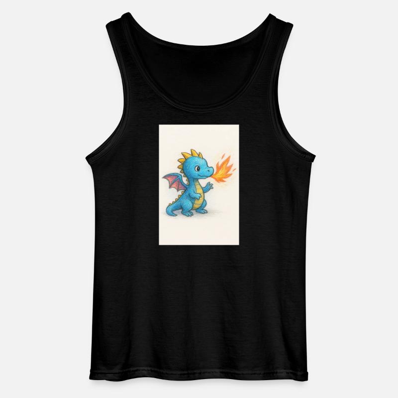 Blå Drage Gnist Åndedræt - Gildan tanktop til mænd - sort
