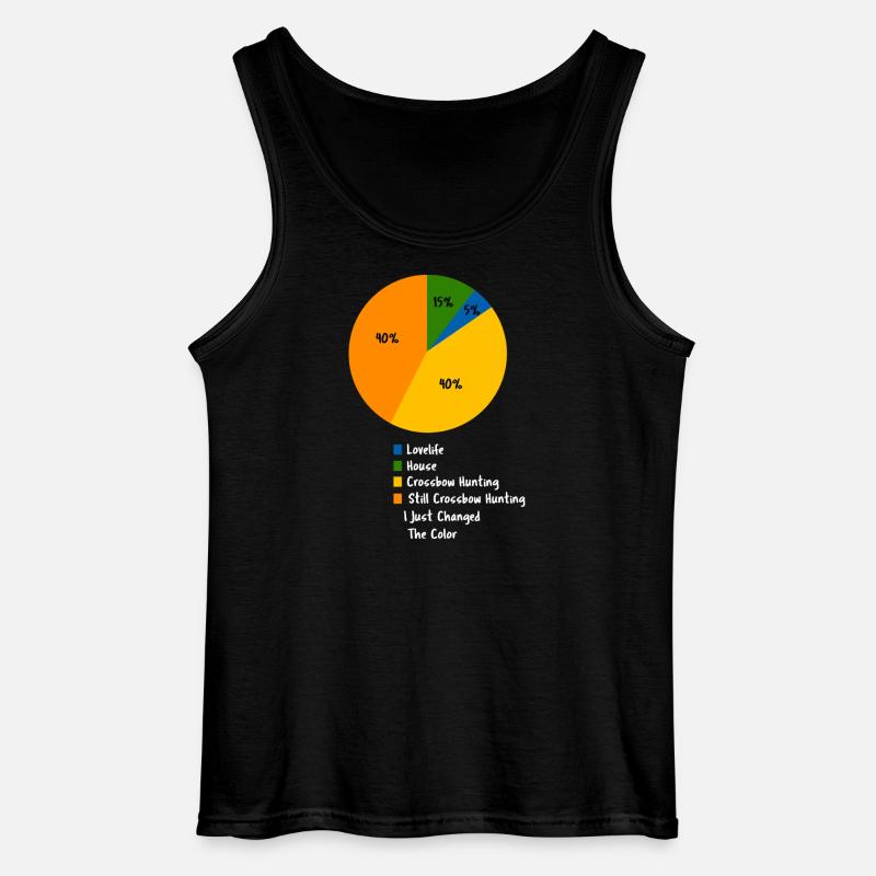 Lustiges Armbrustjagd-Kuchendiagramm Jäger-Geschenk - Gildan Männer Tank Top - Schwarz
