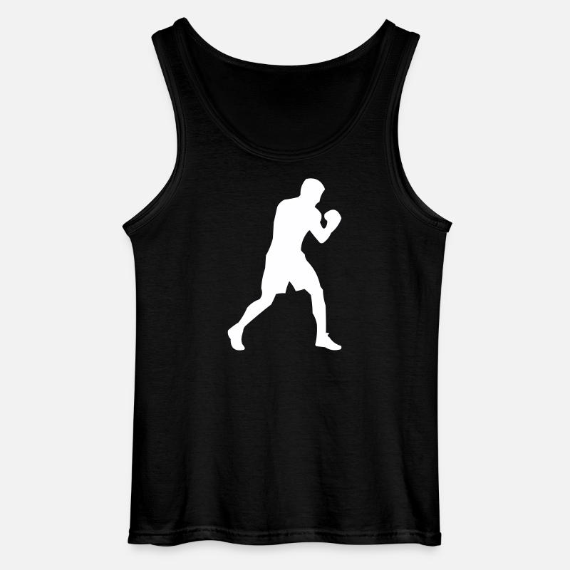 Silhouette de boxeur en mouvement - Débardeur Gildan Homme - noir