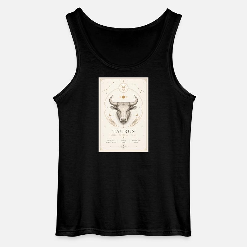 Stier Sternzeichen Kosmos-Illustration - Gildan Männer Tank Top - Schwarz
