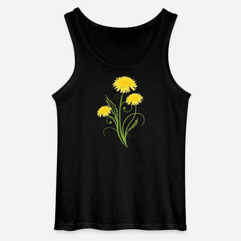 Realistic dandelion, Löwenzahn, Pusteblume - Gildan Männer Tank Top - Schwarz