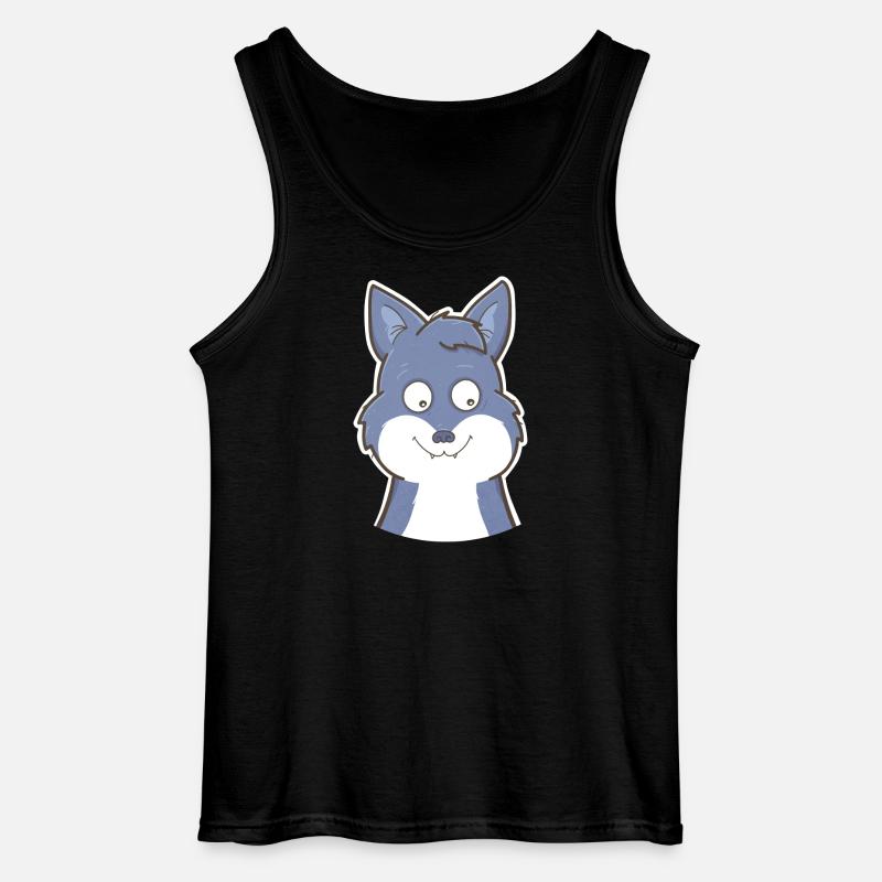 Wolf - Gildan Männer Tank Top - Schwarz