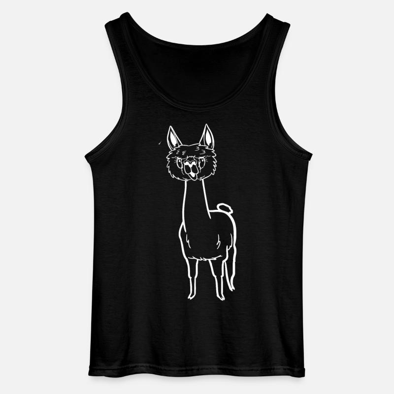 Witziges Comic-Alpaka - Gildan Männer Tank Top - Schwarz