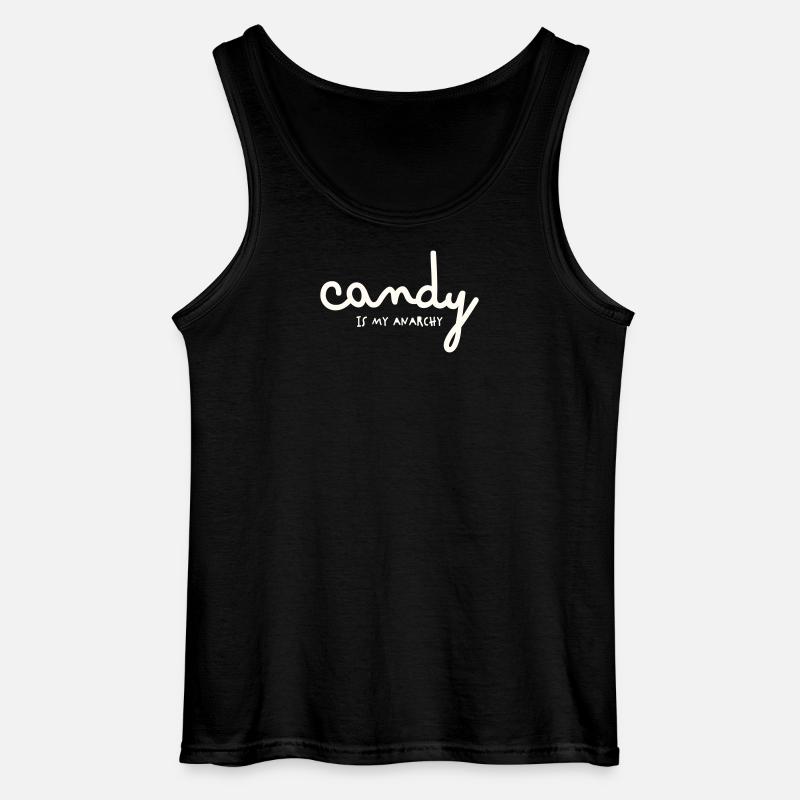 CANDY IS MY ANARCHY - Gildan Men’s Tank Top - black