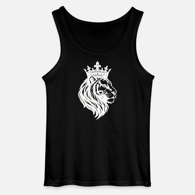 Löwe Krone King - Gildan Männer Tank Top - Schwarz