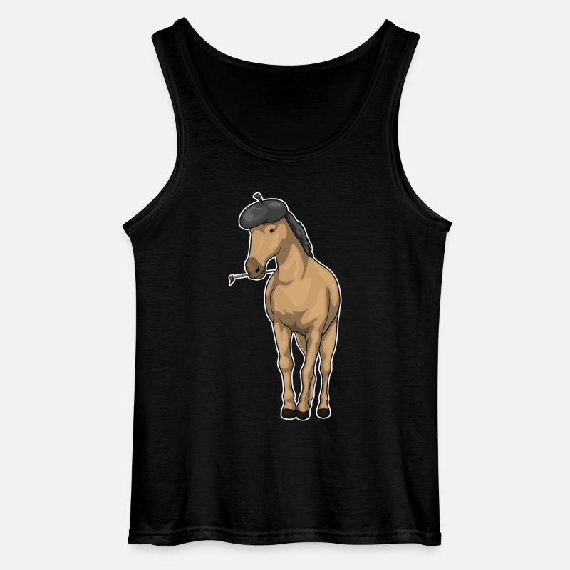 Pferd Maler Pinsel - Gildan Männer Tank Top - Schwarz