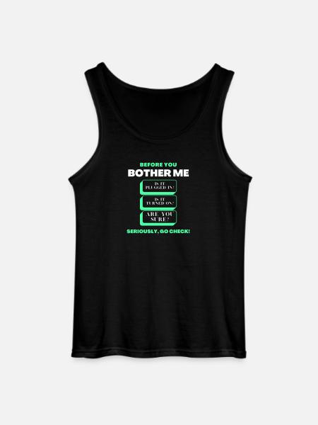 Før du generer mig Funny Tech Support Checklist - Gildan tanktop til mænd - sort