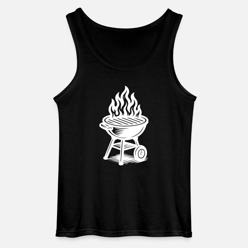 Grill Fire Grilling - Gildan Men’s Tank Top - black