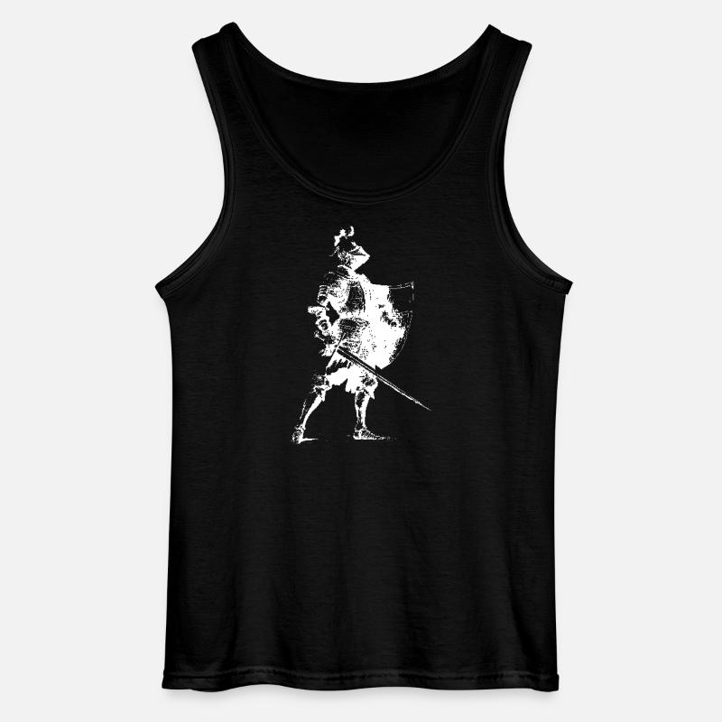 Ritter-Silhouette mit Schild - Gildan Männer Tank Top - Schwarz