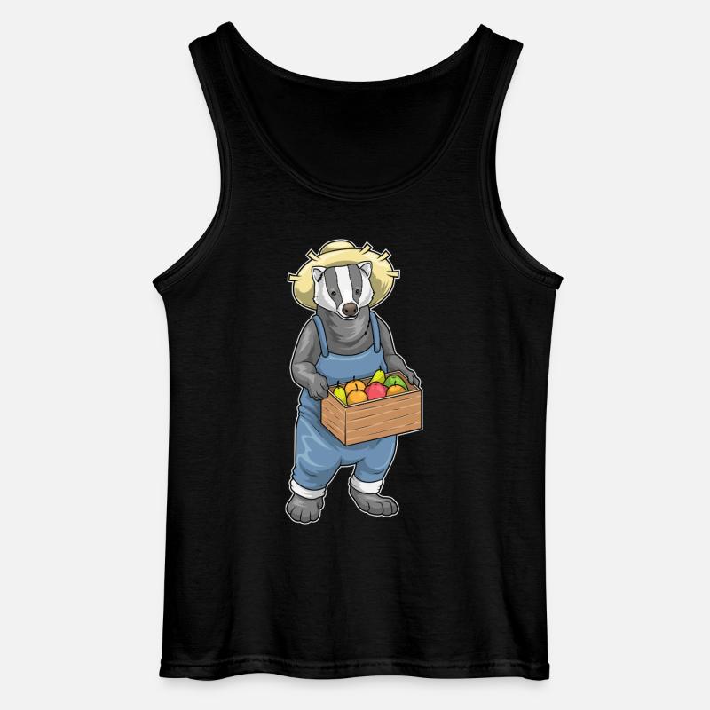 Badger Farmer Fruit - Gildan Men’s Tank Top - black