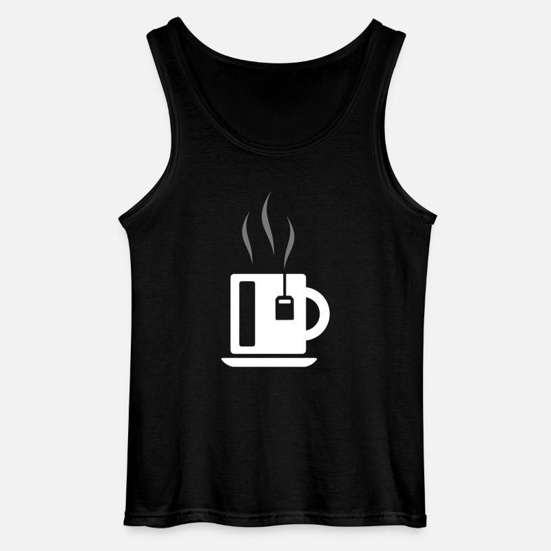 Tasse Tee mit Teebeutel - Gildan Männer Tank Top - Schwarz