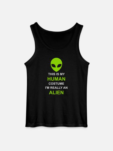 human costume alien quote - Gildan Men’s Tank Top - black