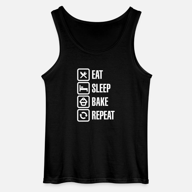 Eat Sleep Bake Repeat - Gildan Männer Tank Top - Schwarz