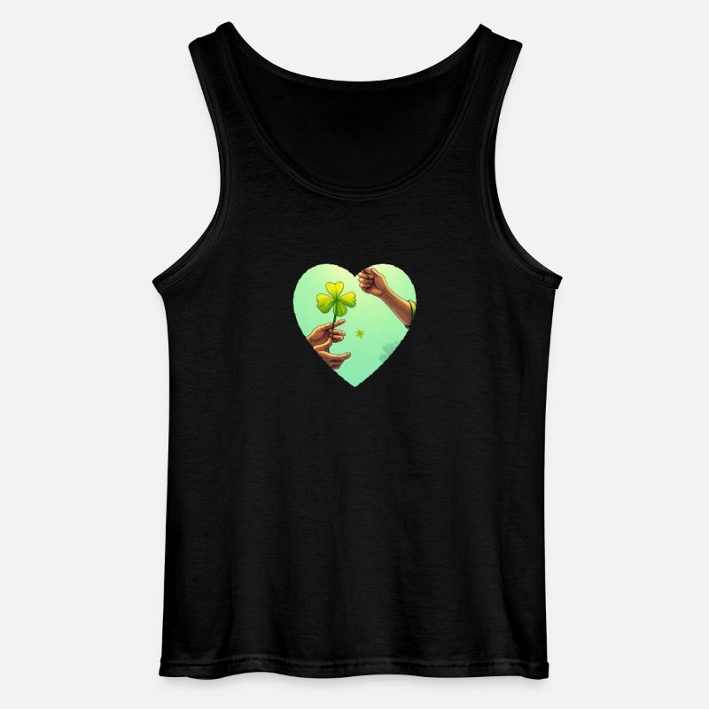 Händehalten Kleeblatt - Gildan Männer Tank Top - Schwarz