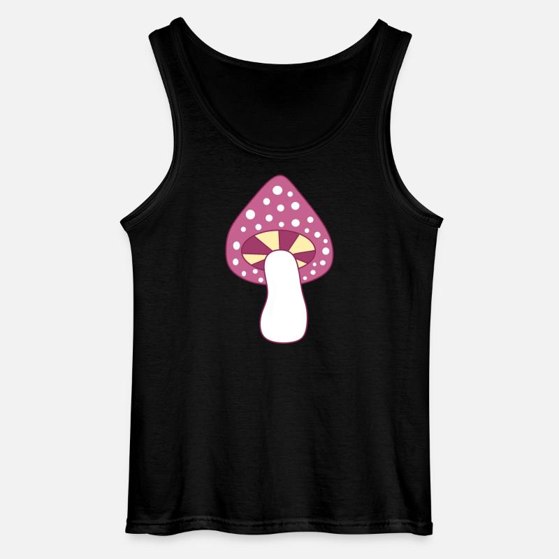 Mushroom fly agaric violet pattern customizable - Gildan Men’s Tank Top - black