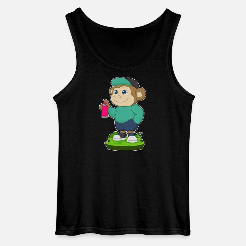 Affe Sprayer Sprühdose - Gildan Männer Tank Top - Schwarz