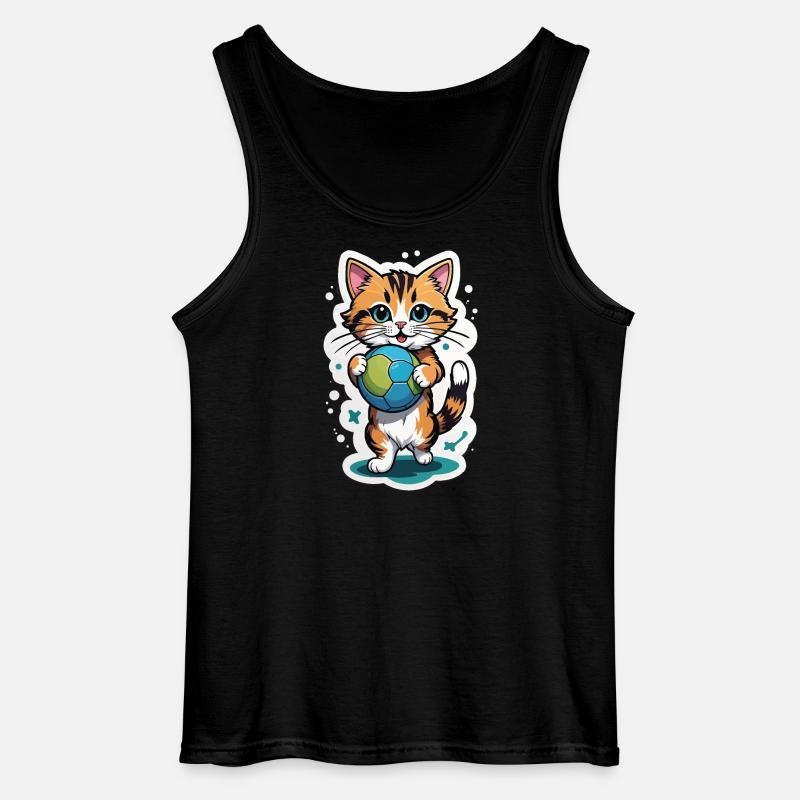 Katzen mit Ball Design - Gildan Männer Tank Top - Schwarz