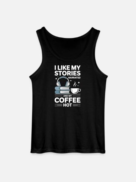 Coffee Lover Audiobook Passion Gift - Gildan Men’s Tank Top - black