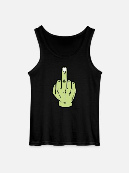 Middle Finger Hand Icon - Gildan Men’s Tank Top - black