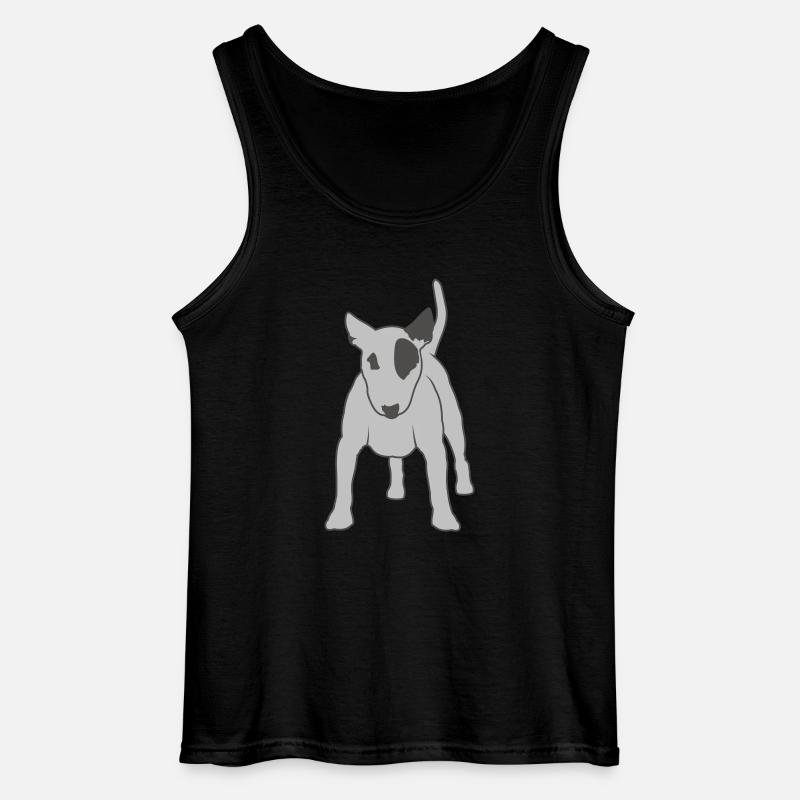 dogz_bullterrier_b_outlined - Gildan Männer Tank Top - Schwarz