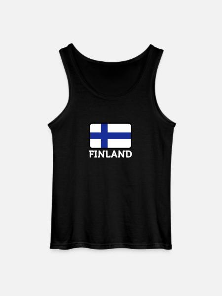National Flag Of Finland - Gildan Men’s Tank Top - black