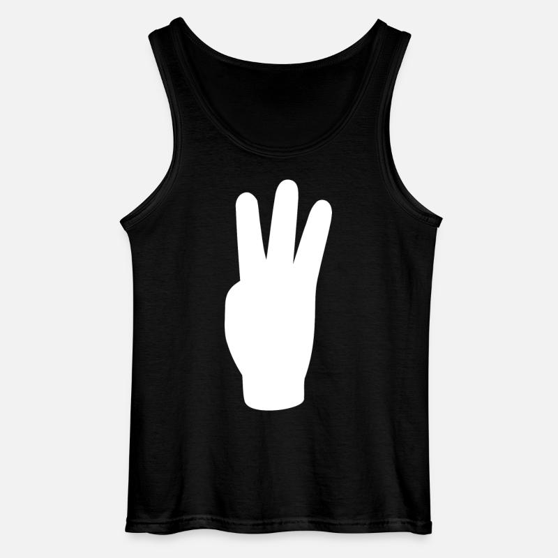 three finger greeting freedom - Gildan Men’s Tank Top - black